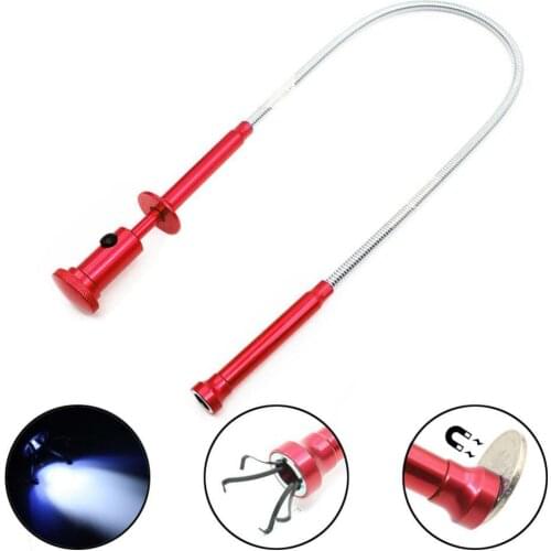 3 In 1 62cm Four claw Pickup Tool Telescopic Magnet Flexible Pick-Up Tools With led Flashlight For Cleaning Sewer