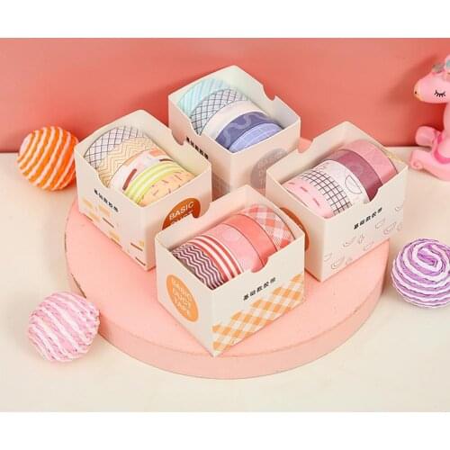 5 Rolls/Set Tape Washi Exquisite Scrapbooking Tape Diy Scrapbooking Sticker for Handicraft School Office Supply