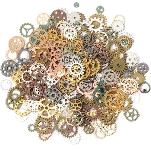 50/100gram Mixed Charms Pendants Cyberpunk Steampunk Cogs Gears Bracelets Necklace Acessories for Jewelry Making Crafts DIY