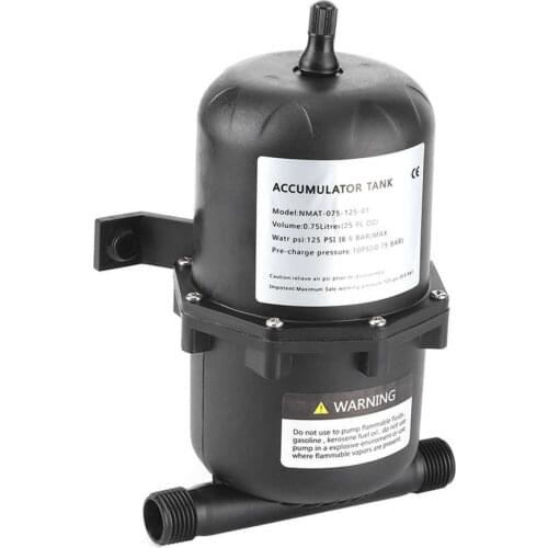 0.75 L 125PSI Accumulator Pressure Tank Water Pump Flow Control Waterproof for Marine RV Boat