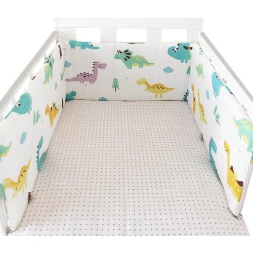 Baby Crib Bumper Cotton Cartoon Dinosaur Thicken One-piece Crib Around Cushion Cot Protector Pillows Newborns Bedding Decor