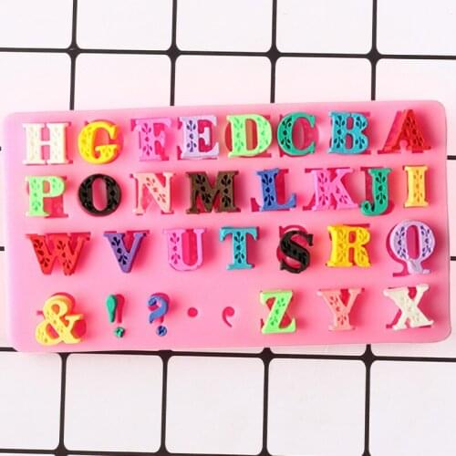 Letters Alphabet Cupcake Topper Silicone Mold DIY Party Cake Decorating Tools Cake Border Fondant Moulds Candy Chocolate Molds