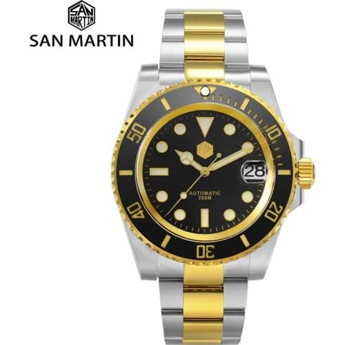 San Martin Diver Watch Water Ghost Sub Homage NH35 Luxury Sapphire Men Mechanical Watches 20Bar Waterproof BGW-9 Luminous