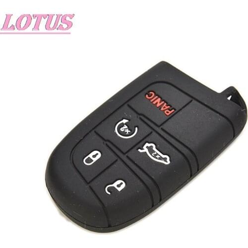 5 Button Black Silicone Case Cover For Jeep Chrysler Dodge Fiat Remote Smart Key New