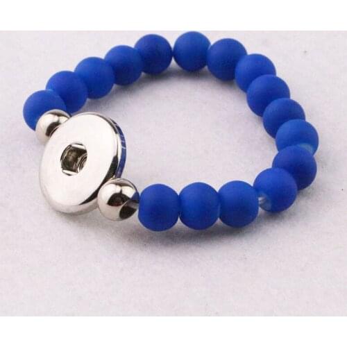 15cm Length Children Snap Button Bracelets Fashion Handmade Rubber Beads 18mm snap button bracelet banglesbfor kids girls