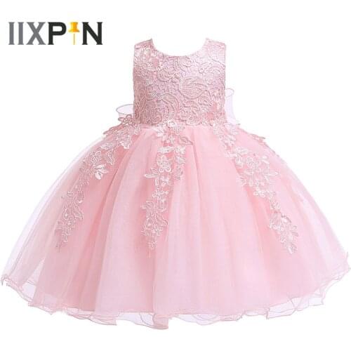 Newborn Baby Girl Bowknot Lace Toddlers Ball Gowns Baptism Brithday Dress Christmas Costume Children Princess Party Dressup