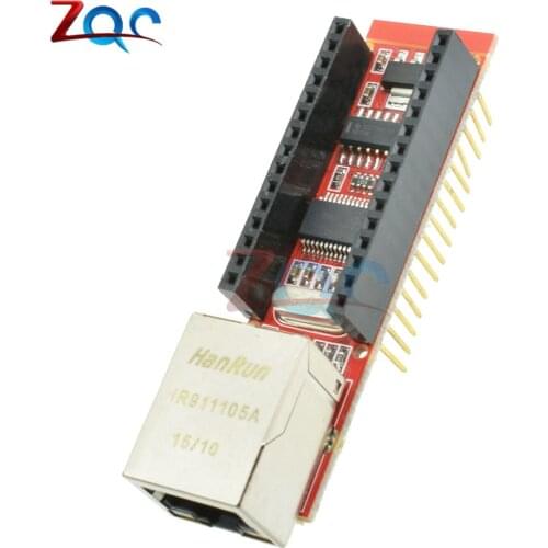 ENC28J60 Ethernet Shield V1.0 For Arduino Nano V3 Ethernet Shield RJ45 HR911105A Webserver Module With Pins