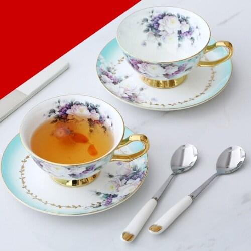 Violet Bone China British Afternoon Tea Set Coffeeware Ceramic Coffee Cups And Saucers Milk Pot Sugar Jar Home Wedding Gift