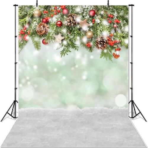 Christmas Photography Background Christmas Decorations Child Party Snow Bokeh Backdrop Decoration Props Banner For Photo Studio