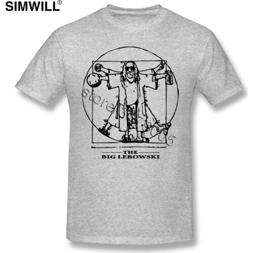 Brand Designer The Big Lebowski Tees Shirts Short Sleeve O Neck VITRUVIAN MAN Tshirt Cotton Streetwear Casual Tee Shirts