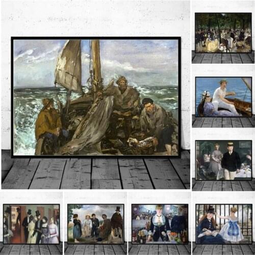 Impressionism Realistic Manet Art Style Canvas Painting Posters and Prints Wall Art Picture for Living Room Home Artwork Decor