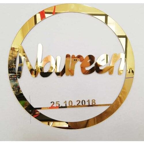 Personalized Wedding Laser Cut Name Mirror Gold Decor,Reception Decor,wedding sign hoop,photo prop wall sign