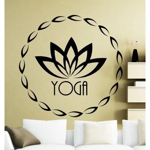 Quality Home Decor Wall Stickers Vinyl Decal Muddha Yoga Lotus Fitness Sticker Wall Decoration CW-45