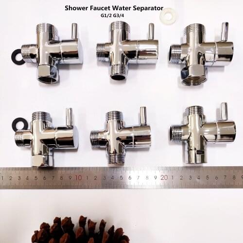 Copper Shower Water Splitter Shower Faucet Three-Way Water Valve water-separator Spray Nozzle Switch One-Two Joint Converter