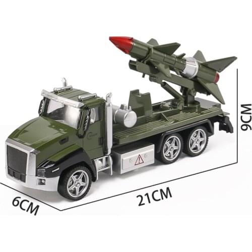 Alloy Military Rocket Vehicle Models Missle Truck Pull Back Car Toys Gifts for Kids