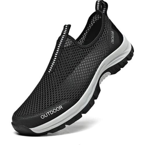 Mens Shoes Lightweight Mesh Outdoor Sneakers Spring Summer Fashion Trend Korean Sandals Breathable Beach Shoes Large Size 39-48