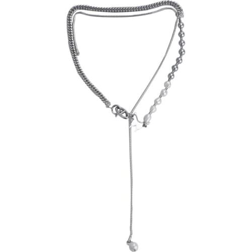 Stainless Steel Hip Hop Men Street Dance Minimalist Butterfly Pearl Pendant Necklace Fashion Jewelry Gift For Him