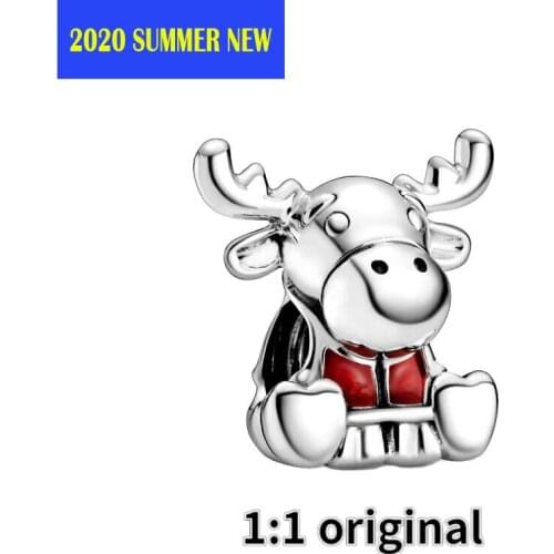 Fit Original Pan Bracelets 2020 Summer NEW Silver 925 Jewelry Beads Red Horned Bull Charm Women DIY Fashion Gift