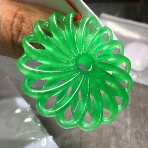 Burma Jadeite Pendant Drop Shipping Hand Carved Lucky Amulet Transport Jade Necklace With Chain Jade Jewelry Gift