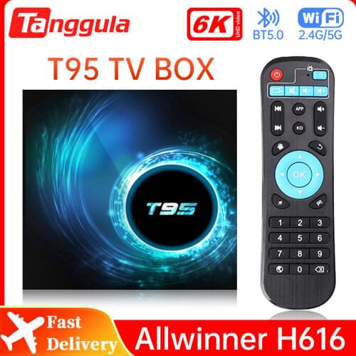 Android T95 Smart Tv Box Android 10 6k 2.4g & 5g Wifi support BT 128g 6k 16g 32gb 64gb 4k Quad Core Set-Top Box Media Player