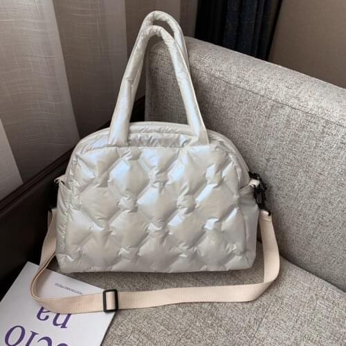 Down Women Bags Female Shoulder Bag Sac A Main Solid Crossbody Bag for Girls Space Pad Cotton Casual Tote Bags Female Handbag
