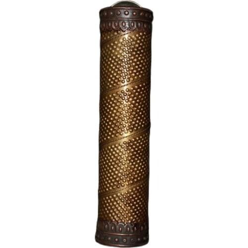 Early collection of pure copper and gold-plated kaleidoscope ornaments