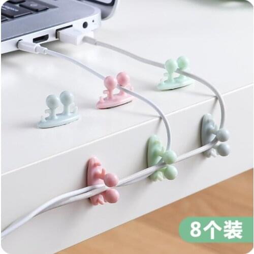 Self-adhesive Wire Organizer Desktop Data Line Buckle Fixed Clip 40 PCS/Lot Network Cable Multifunction Hooks Wall Sticker
