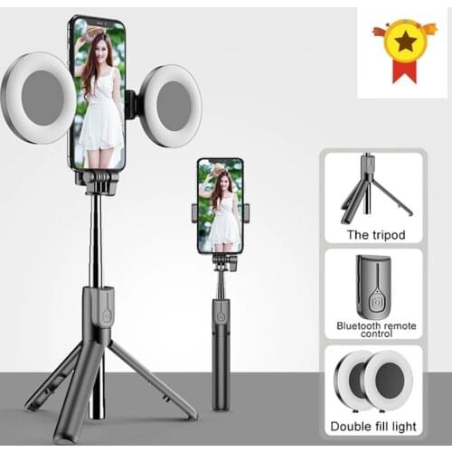 Selfie stick Bluetooth Remote control desktop mobile phone holder fill light selfie stick for iphone 11 pro 12 pro xiaomi huawei
