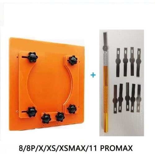 MasterXu Fixture Tool +Blade +Handle Repair Broken Rear Glass Remove Cover Glass for iPhone 8 8P X XS Max XR 11 Pro Max T4