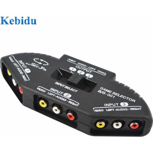 KEBIDU Audio Video AV RCA Switch Splitter Selector 3 to 1 RCA Composite AV Cable for STB TV DVD Player for XBOX PS2 RCA Splitter
