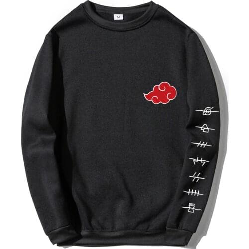 Anime Akatsuki Cloud Symbols Print Men Hoodies Sweatshirt Streetwear Casual Crewneck Pullover Men Women Oversized Sweatshirt