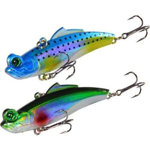 8pcs/lot Sinking Vib Fishing Lures 6.5cm 12.5g Bass Lure For Winter Fishing Vibration Sea Lure Artificial Ice Hard Bait Tackle