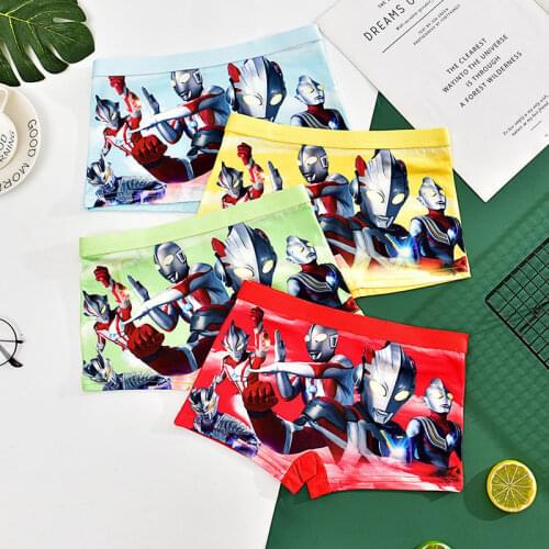 4PCS Cotton Soft Cartoon Childrens Underwear for Baby Childrens Clothing Students Boys and Girls Boxer Briefs Teen Panties