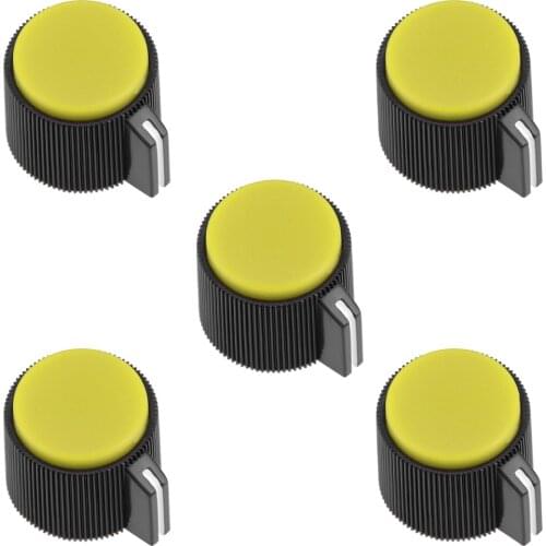 UXCELL 5Pcs 19x16mm Bakelite Switches Potentiometer Volume Control Rotary Knob For 6mm Dia Hole Supplies Blue Yellow Red Green