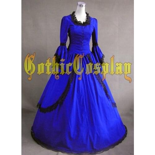 Adult southern belle costume Halloween costumes for women blue Victorian dress Ball Gown Gothic lolita dress plus size custom
