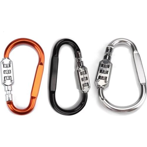 Helmet Locking Carabiner Anti-Theft Bike Motorcycle Helmet Lock with Resettable Code PIN Spring Combination Lock