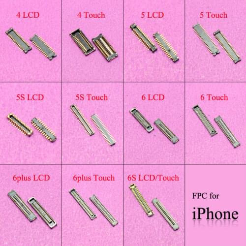 2pcs LCD digitizer Touch Screen Display FPC Connector on Motherboard Mainboard Logic Board For iPhone 4 5 5s 6 plus 6s