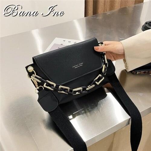 2021 Womens Solid Color Popular Chain Crossbody Bag PU Leather Casual Shoulder Bag Lady High Quality Flap Hnadbag Purse