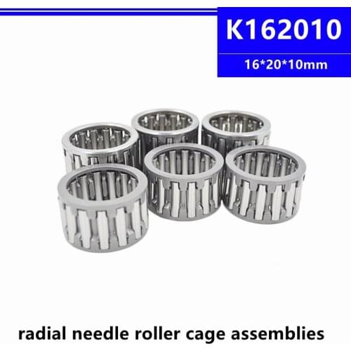 50pcs/100pcs K16x20x10 16*20*10mm Radial Needle Roller Cage Assemblies K162010 16x20x10mm needle retainer component bearing