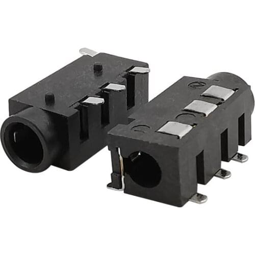 50PCS PJ-320D 3.5mm headphone audio jack 4 pin SMD MP3 Accessories PJ320D SMD earphone socket 3.5 audio socket female