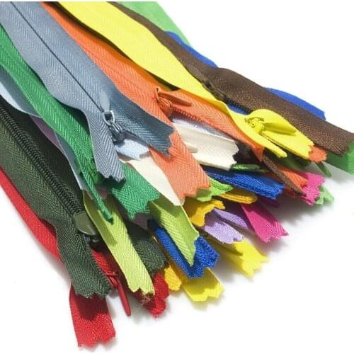 AIJJU 5 Pcs 3# Color Closed Tail Nylon Invisible Zipper For Sewing Toy/Pillow/Cushion/Skirt Zip Clothing DIY Sewing Accessories