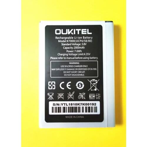 AZK 2000mAh Oukitel K7000 (11CP4/58/80) Battery for Oukitel K7000 Smartphone Replacement Accessary In stock