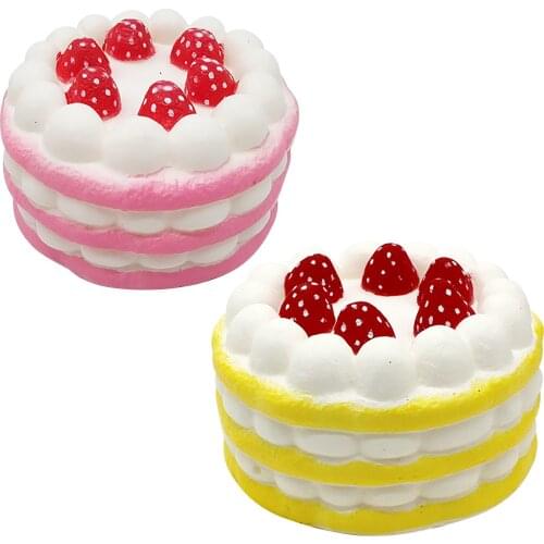 Antistress Squishy Slow Rising Toy Simulation Strawberry Cake Anti-stress Surprise Jokes Squish Stress Relief Decompression Toy