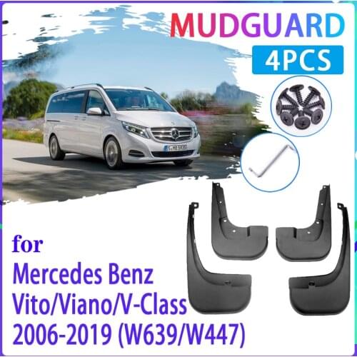 Car Mud Flaps for Mercedes Benz Vito Viano V Class 2006~2019 W639 W447 Mudguard Splash Guards Fender Mudflaps Auto Accessories