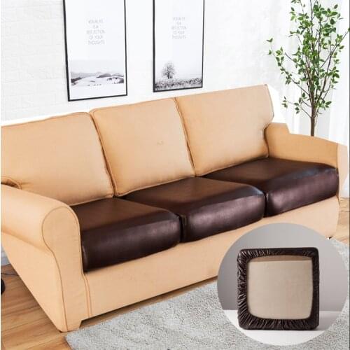 Waterproof PU funiture protector sofa cushion cover Corner sofa seat cushion slipcover elastic solid color couch cover
