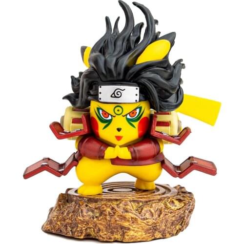 PVC 4" Inch Pokemon Anime Pikachu Cosplay Hashirama Jiraiya Sasuke Uzumaki Action Figure Statues GK Collection Birthday Gifts