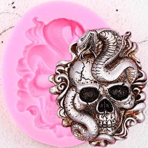 Halloween Skull Head Silicone Molds Soap Polymer Clay Candle Mold Fondant Cake Decorating Tools Candy Chocolate Gumpaste Moulds