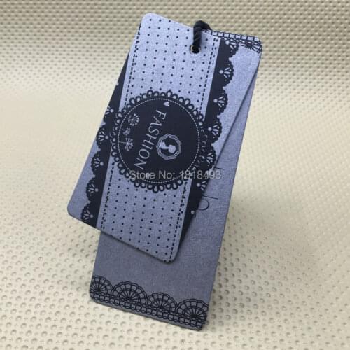 Custom black matt laminated cardboard/ custom pattern printing tags/clothing kraft paper hang tag/garment tags printing