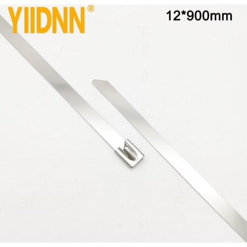 Cable Tie Multi-Purpose Locking Cable Metal Tie 12*900mm Lock Metal Zip-Exhaust Wrap Coated 100pcs