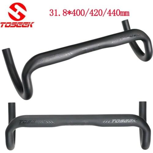 TOSEEK Carbon Handlebar 31.8mm Road Bike Handlebar ultralight 400/420/440mm racing drop bar Cycling integrated handlebar